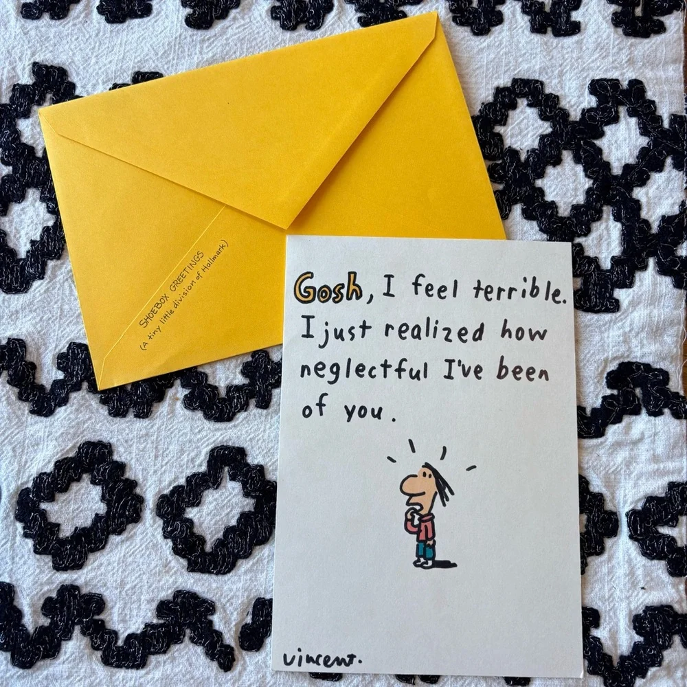 Hallmark Shoebox Greetings Miss You Friendship Greeting Card with envelope